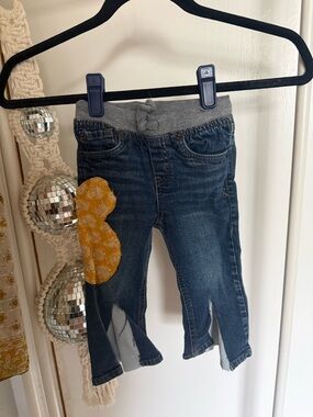 Cat & Jack Dark Blue Jeans with Yellow Patch